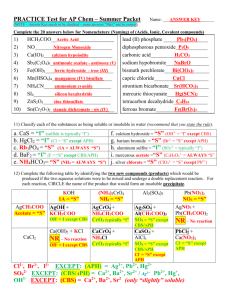 AP Summer - PRACTICE TEST- Answer Key