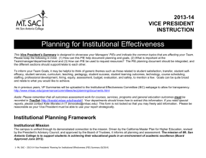 planning for institutional effectiveness (pie)