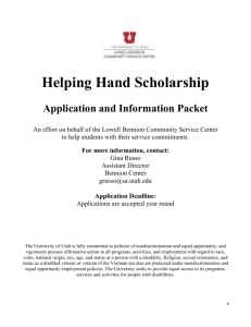 Helping Hands Scholarship Application