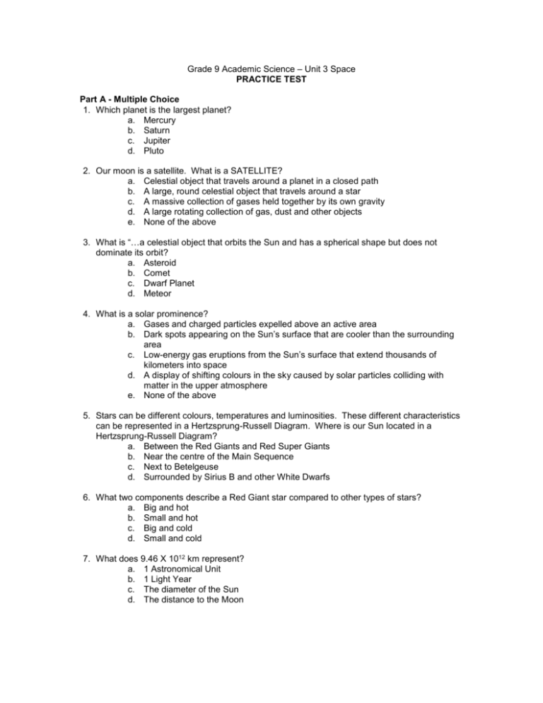 grade 9 science alberta practice test