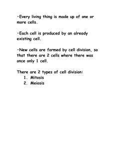 •Every living thing is made up of one or more cells