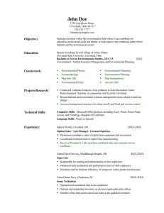 Professional Resume - Cleveland State University