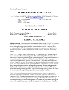 best's credit ratings - Reaseguradora Patria Re