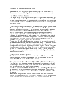 Framework for analyzing a federalism issue