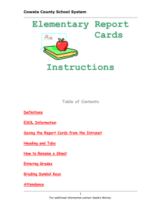Elementary Report Cards Instructions