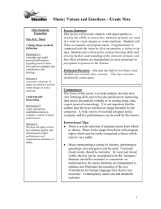 Music: Visions and Emotions—Grade Nine Scoring Guidelines: The