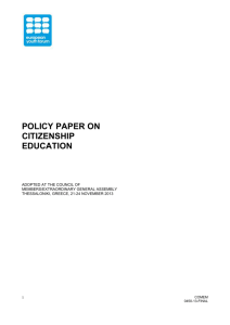 Policy paper on Citizenship Education