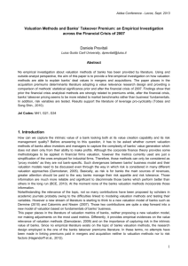 Valuation Methods and Banks' Takeover Premium: an