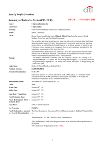 Summary of Indicative Terms (Allegro)