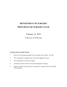 2010 Exam - Department of Surgery