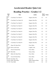 Accelerated Reader Quiz List Reading Practice - Grades 1