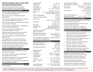 Security Incident Survey Cheat Sheet for Server Administrators