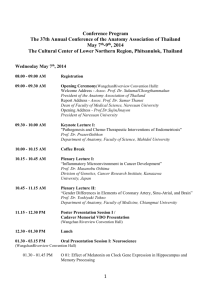 Conference Program The 37th Annual Conference of the Anatomy