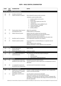 assessment sheet – male genital examination