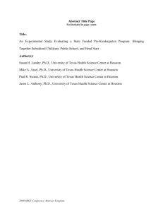 SREE 2008 Conference Structured Abstract