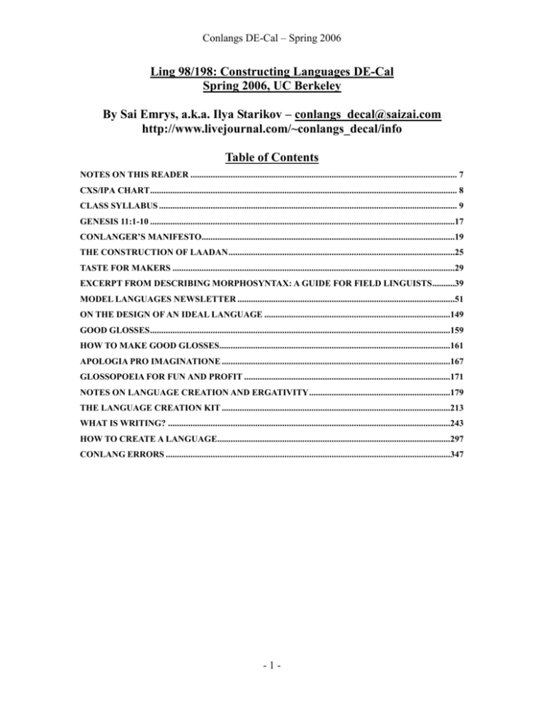 Some Questions Excerpted From Describing Morphosyntax