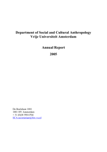 The department of Social and Cultural Anthropology