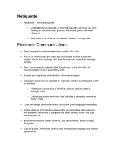 Netiquette - Computer Communications