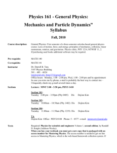 Physics 141 - Principles of Physics