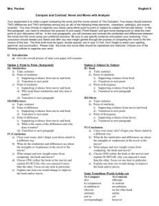 Compare and Contrast Book and Movie with analysis