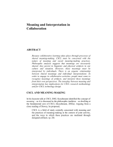 MEANING AND INTERPRETATION IN COLLABORATION