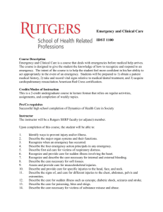 emergency and clinical care - Rutgers: School of Health Related