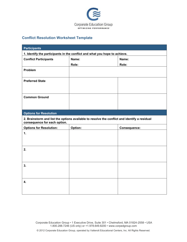 writing assignment conflict resolution plan
