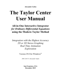 User Manual - The Taylor Center