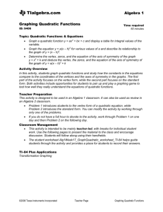 zz T184 Alg1Week17 GraphingQuad
