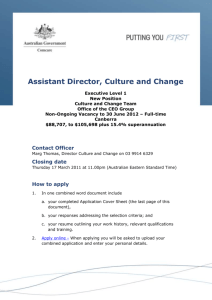 Contact Officer Marg Thomas, Director Culture and Change on 03