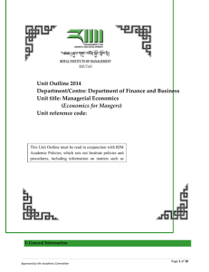 Unit Outline – Managerial Economics -PG