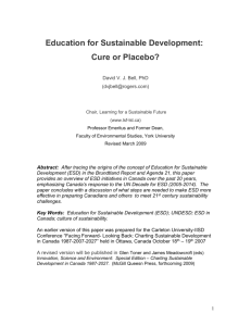 Education for Sustainable Development: Cure or Placebo?