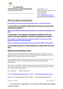 2014 Tax Return Worksheet
