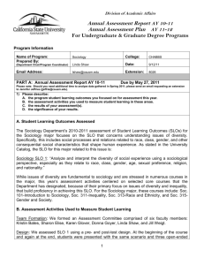 PART A: Annual Assessment Report AY 10