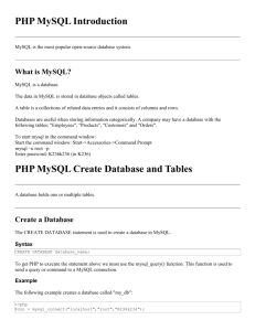 PHP MySQL Introduction