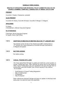 Minutes Infrastructure MPC 13th March 2012