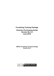 Victorian Purchasing Guide for LMF02 Furnishing