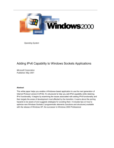 Adding IPv6 Capability to Windows Sockets Applications