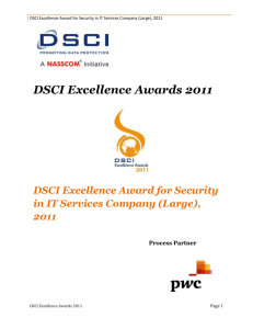 DSCI Excellence Award for Security in IT Services Company (Large