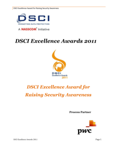 DSCI Excellence Award for Raising Security Awareness DSCI