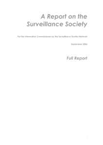 A Report on the Surveillance Society