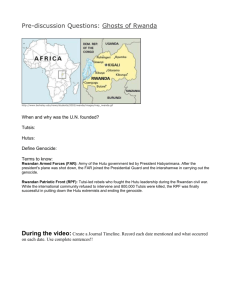 Pre-discussion Questions: Ghosts of Rwanda - MsKramersClass11-12