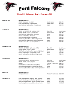 Week 22: February 2nd – February 7th MONDAY 2nd REGULAR
