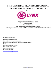 RFP from Lynx on vanpool management