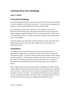 Learning theory and e-pedagogy
