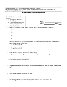 Pastry Method Worksheet
