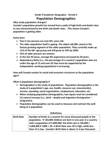 Lesson 2 - Demographic Definitions Overhead