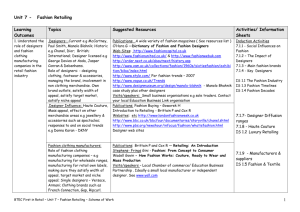 Unit 7 - Fashion Retailing