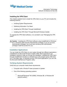 Installing the VPN Client - UCSF Medical Center VPN downloads