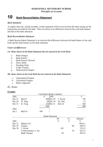 Chapter 10 Bank Reconciliation Statement